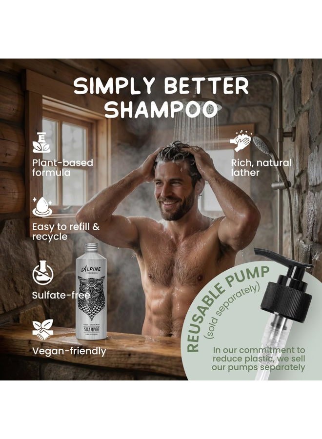 Alpine Provisions Organic Shampoo, Cedar + Sandalwood, 16.9 fl oz Plastic-Free Aluminum Bottle - Image 4